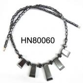 Hematite Teeths Pendants Beads Stone Chain Statement Bib Choker Fashion Necklace